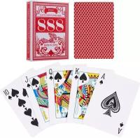 Карты игральные 888/пластиковые/для покера красные