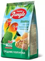 HAPPY JUNGLE Корм для средних попугаев 500г