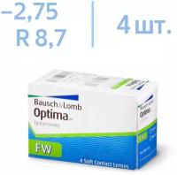 Контактные линзы Bausch & Lomb Optima FW, 4 шт., R 8,7, D -2,75