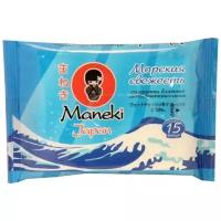 Maneki Влажные салфетки Морская свежесть антибактериальные