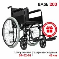 Набор кресло-коляска механическая Ortonica Base 100/Base 200 ширина сиденья 48 см задние пневматические колеса, передние литые + подушка