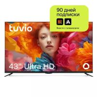 43” Телевизор tuvio 4К UHD DLED на платорме Яндекс.ТВ, Черный