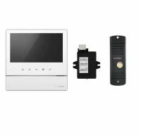 Комплект видеодомофона и вызывной панели COMMAX CDV-70H2 (Белый) / AVC 305 (Черная) + Модуль VZ Для координатного подъездного домофона