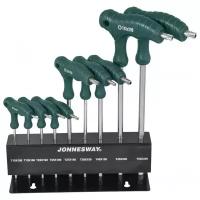 Набор торцевых ключей Jonnesway H10MT09S TORX® с рукояткой с центрированным штифтом Т10-Т50, 9 предметов
