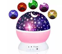 Ночник-проектор Star Master Звездное небо 012-1361, 2.6 Вт, цвет арматуры: розовый, цвет плафона: бесцветный