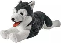 Мягкая игрушка ИКЕА ЛИВЛИГ Собака хаски, 57 см, черный/белый