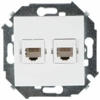 Simon 15 Белая Розетка компьютерная 2-ая RJ45 кат.5е