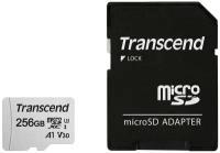 Карта памяти Transcend microSDXC 256 ГБ Class 10, V30, A1, UHS-I U3, R/W 100/40 МБ/с, адаптер на SD, 1 шт., серебристый