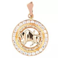 знак зодиака телец из золота с фианитами 3810502 the jeweller