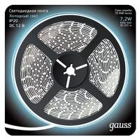 Светодиодная лента Gauss LED 5050/30-SMD 7.2W 12V DC, IP20, холодный белый (EB312000307)