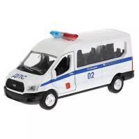 Микроавтобус ТЕХНОПАРК Ford Transit Полиция (SB-18-18-P(W)-WB) 1:32, 12 см, белый/синий