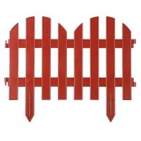 Забор декоративный GRINDA Палисадник 422205, 3 х 0.035 х 0.28 м, терракот