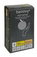 BENOVY перчатки латексные, неопудренные, цвет латекс, 100 шт (L)