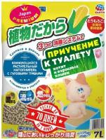 Hаполнитель для кошачьего туалета Japan Premium Pet комкующийся с луговыми травами, для приучения котят к туалету, 7 л
