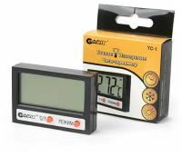 Комнатный термометр + часы (питание 1хAG13 ) размер 13х41х58мм - TC-1(Garin)(код 12670)