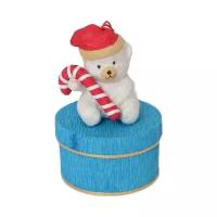 Елочная игрушка Winter Wings Мишка с подарком N180176, 10 см
