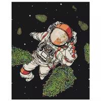 Космонавт в открытом космосе Раскраска картина по номерам на холсте Живопись по номерам Z-AB623
