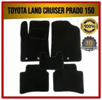 Передние ворсовые коврики ECO на Toyota Land Cruiser Prado 150 2013-2022 Restyle / Тойота Ленд Крузер Прадо Рестайлинг