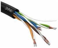 Кабель витая пара U/UTP кат.5E 4х2х24AWG solid CCA PE Outdoor Simple черн. (м) Эра Б0044436