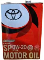 Оригинальное моторное масло Toyota Motor Oil SP 0W20 4л