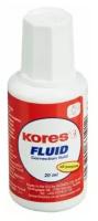 Корректирующая жидкость KORES FLUID,20мл, на быстросохнущей основе, кисточка 1 штука