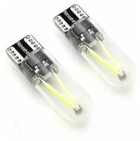 Автомобильные светодиодные лампы DLED T10 W5W 1 COB SMD 1,2W 34x10MM 12V белый свет, в габариты, подсветку салона/багажника (2 лампы)