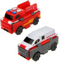 Машинка игрушка для мальчика 2в1 Transcar Double 1toy: пожарный автомобиль – траспортная полиция