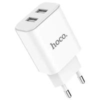 Сетевое зарядное устройство HOCO C62A Victoria 2xUSB, 2.1A, 10W, белый