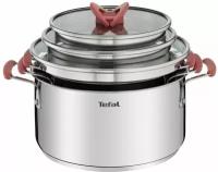 Набор кастрюль Tefal Opti'Space G720S674 6 пр. серебристый