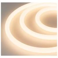 Неоновая светодиодная лента PJ Neon 5м, 8х16мм, 220В, 120 LED/m, IP 67, гибкий неон, теплый белый