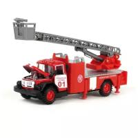 Пожарный автомобиль ТЕХНОПАРК ЗИЛ-131 (CT10-001-FT2) 1:43, 14 см, красный