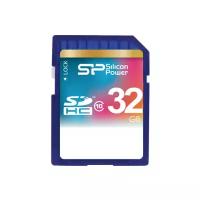 Карта памяти SDHC Silicon Power 32Gb class 10 UHS-I 40MB/s SP032GBSDH010V10, 1шт