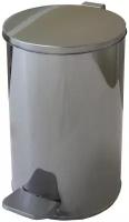 Ведро-контейнер для мусора (урна) Титан, 10л, с педалью, круглое, металл, хром