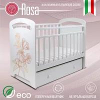 Кровать детская Sweet Baby Rosa маятник с ящиком Белый