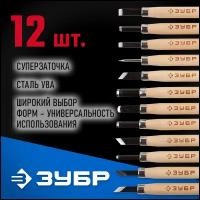 ЗУБР 12 предм., Фигурные резцы (18375-H12)