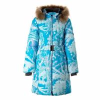Пальто для девочки HUPPA YACARANDA, светло-синий с принтом 34260 размер 146
