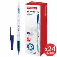 Ручка шариковая BRAUBERG Офисная, комплект 24 штуки, синяя, узел 1мм, линия письма 0,5мм, 880007