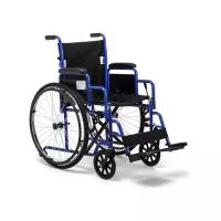 Кресло-коляска механическая Армед H 035, ширина сиденья: 460 мм, колеса (передние/задние): литые/литые, цвет: черный/синий