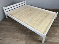 Кровать полутороспальная Классика из массива сосны со сплошным основанием, 200х120 см (габариты 210х130), без шлифовки и покрытия