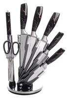 Шеф-нож MAYER & BOCH 31403 / 31405, 5 ножей, ножеточка, ножницы, подставка, черный