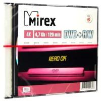 Оптический диск DVD плюс RW 4.7 Гб Mirex 4-ск. слим, многократный, целлофанирован по 1шт
