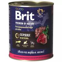 Brit Premium by Nature консервы для собак (паштет) Сердце и печень, 850 г. упаковка 6 шт