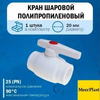 Кран шаровой полипропиленовый MeerPlast Ду20 (1 штука)