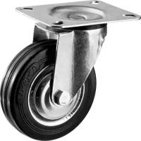 Колесо поворотное Зубр d=100 мм, г/п 70 кг, резина/металл, игольчатый подшипник, Профессионал 30936-100-S