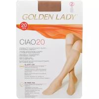 Гольфы Golden Lady, 20 den, 2 пары, размер 0 (one size), бежевый