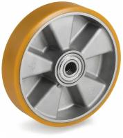 Колесо большегрузное Tellure Rota 651106 под ось, диаметр 200 мм, грузоподъемность 850кг, полиуретан TR, алюминий, шариковый подшипник в комплекте