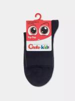 Носки детские классические из хлопка и LYCRA® Conte-kids Tip-Top, размер 22(33-35), рисунок 932- В рубчик, цвет Графит