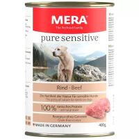 Влажный корм для собак с чувствительным пищеварением Mera Pure Sensitive беззерновой, с говядиной 400 г