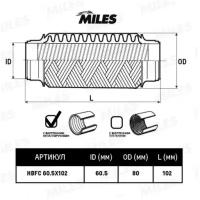Труба гофрированная с внутренним металлорукавом 60.5X102 HBFC60.5X102, HBFC605X102 MILES HBFC60.5X102