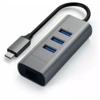 Адаптер для ноутбука Satechi USB-хаб Type-C 2-in-1 USB 3.0 Aluminum 3 Port Hub and Ethernet Port (ST-TC2N1USB31AM)